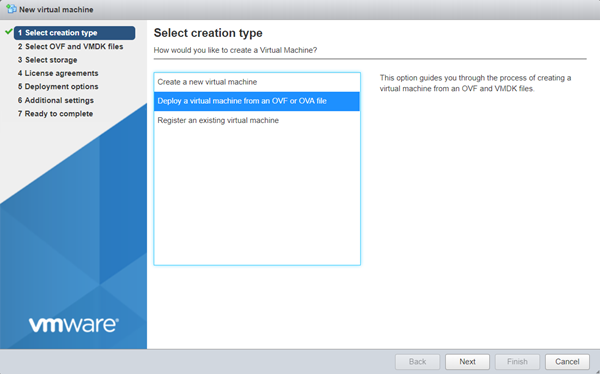 Deploy a virtual machine from an OVF or OVA file