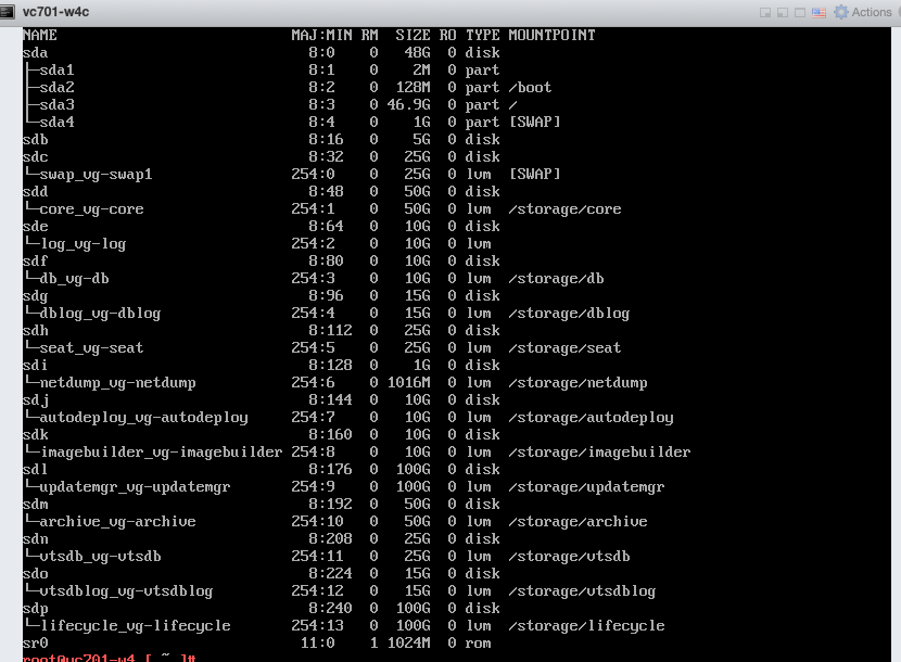 lsblk command output