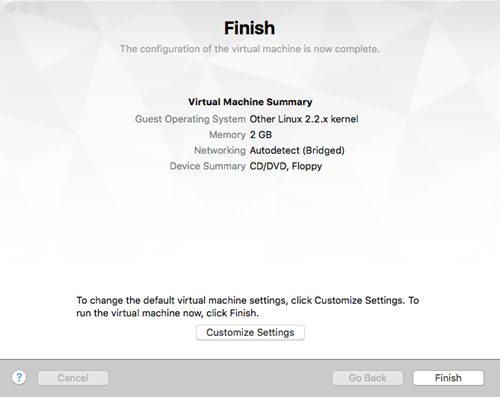 VM settings