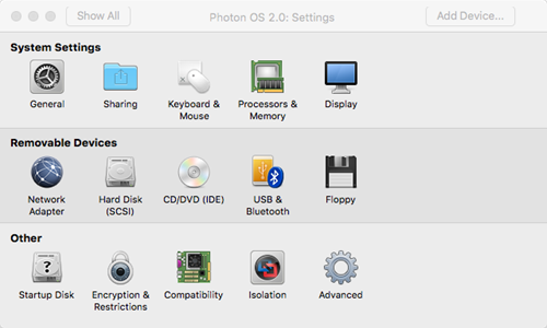 Custom settings